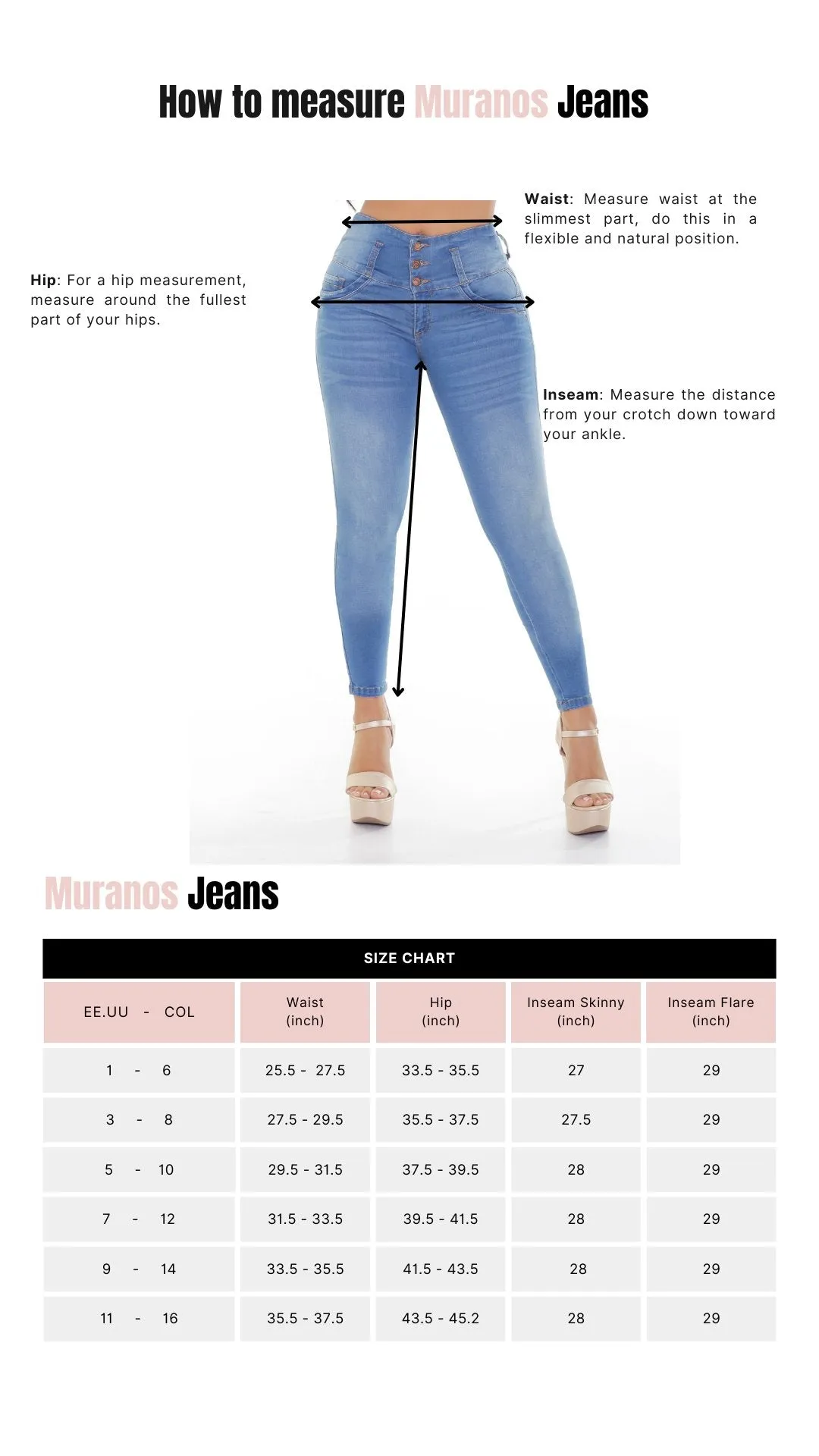 Muranos 2435 100% Authentic Colombian Push Up Jeans
