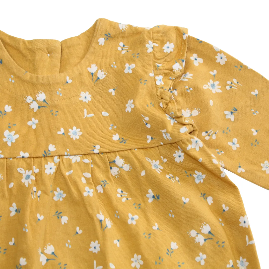 Mustard Floral Dress
