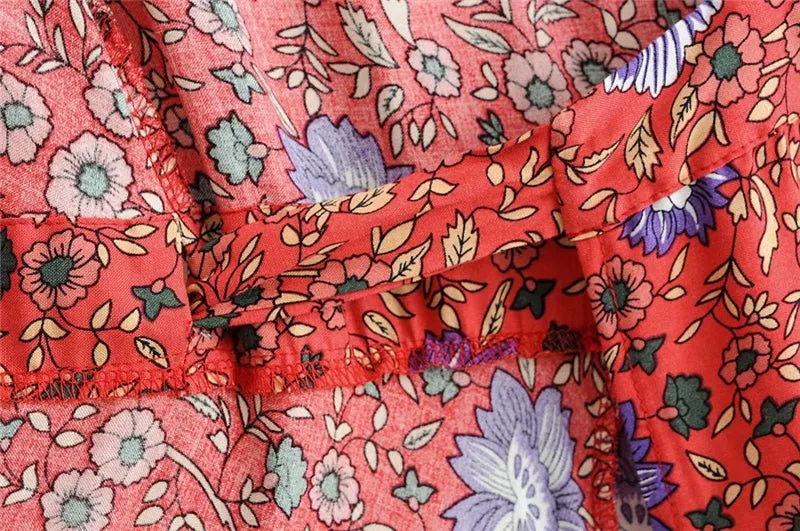 NATASHA Bohemian Floral Summer Wrap Dress