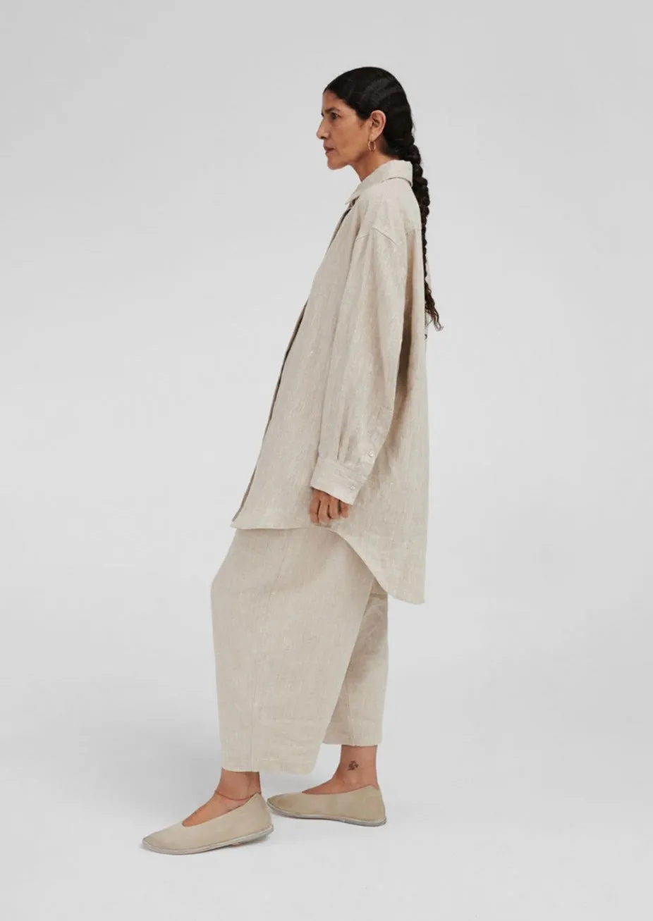Natural Linen Maxi Pants, Linen
