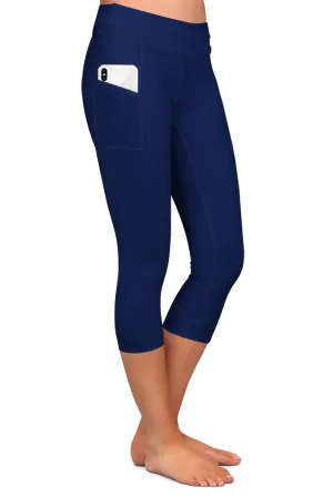 NAVY CAPRI WITH POCKETS LEGGINGS - YOGA - EXCLUSIVE! BATCH 1 (WHOLESALE)