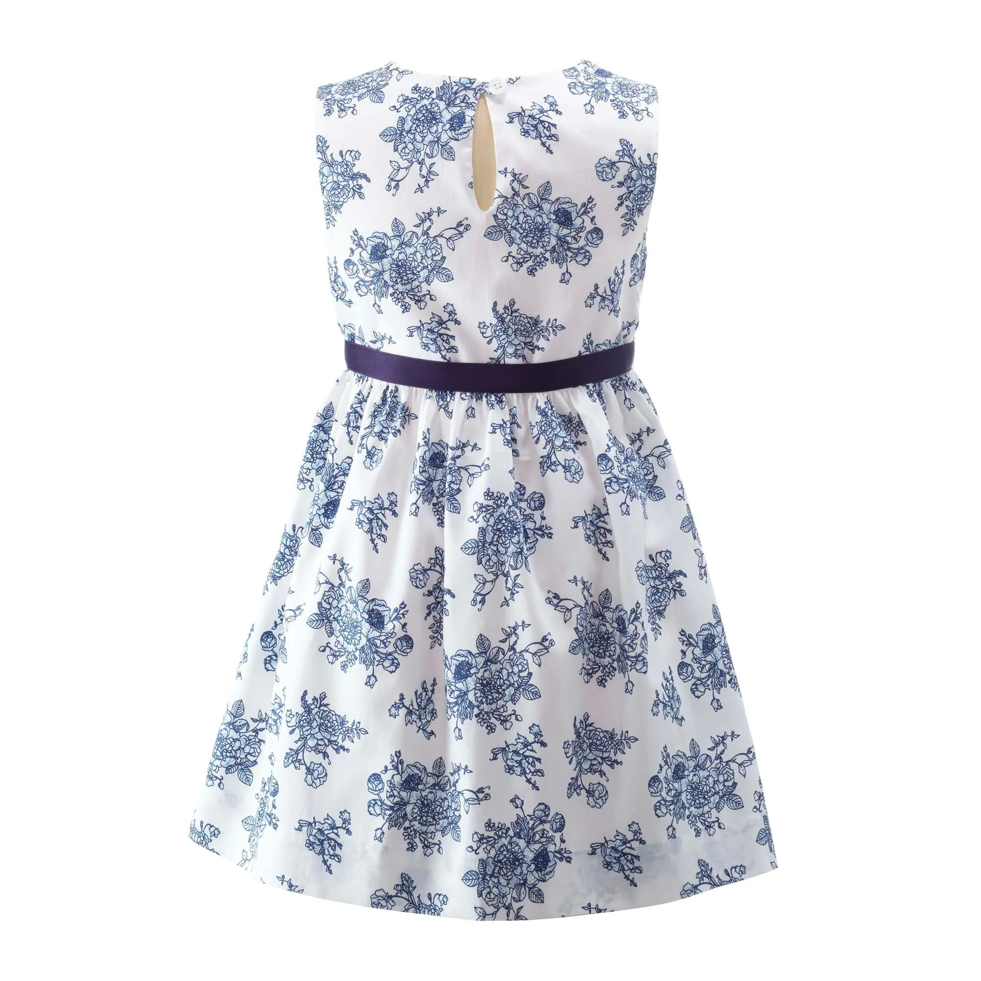 Navy Floral Toile Dress