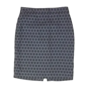 Navy Polka Dot Midi Skirt