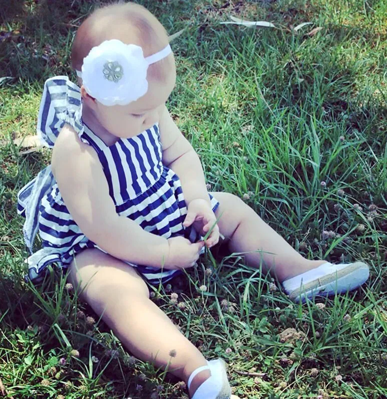 Navy Striped Baby Girl 2Pc Set