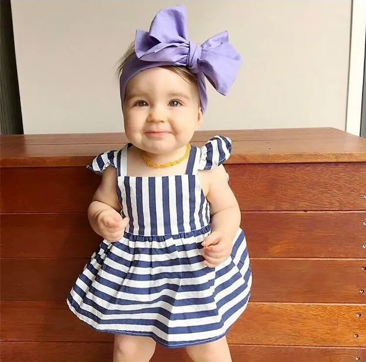 Navy Striped Baby Girl 2Pc Set