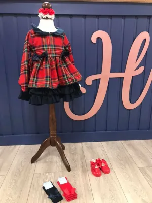 Navy Tartan Boutique Handmade Dress