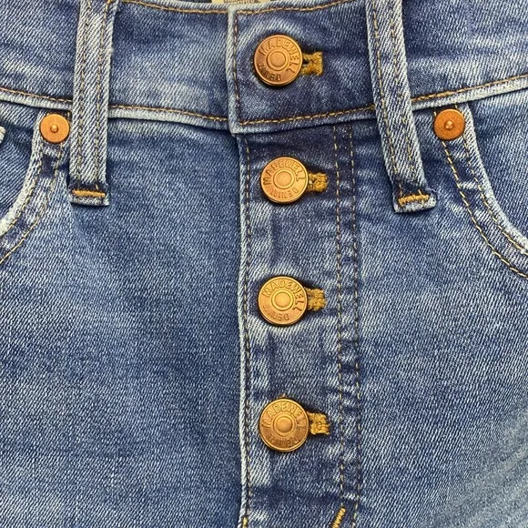 NEW Madewell 10&quot; High Rise Skinny Jeans Button Fly Raw Hem‎ size 26