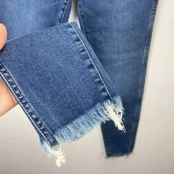 NEW Madewell 10&quot; High Rise Skinny Jeans Button Fly Raw Hem‎ size 26