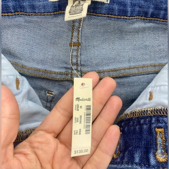 NEW Madewell 10&quot; High Rise Skinny Jeans Button Fly Raw Hem‎ size 26