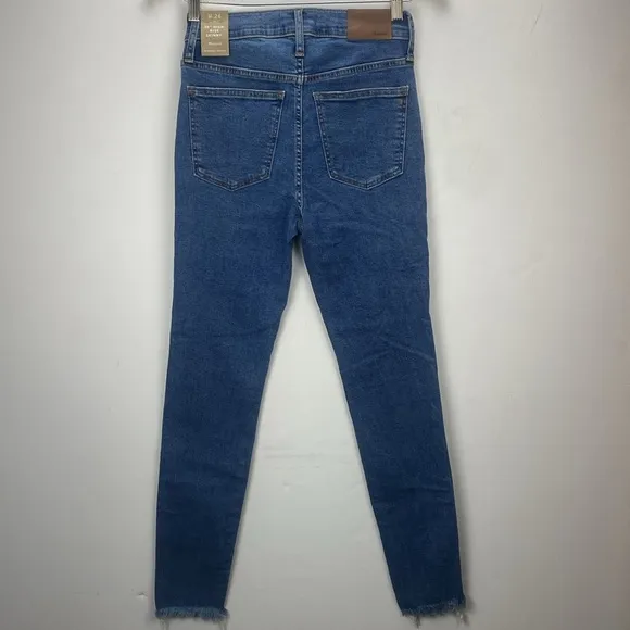 NEW Madewell 10&quot; High Rise Skinny Jeans Button Fly Raw Hem‎ size 26