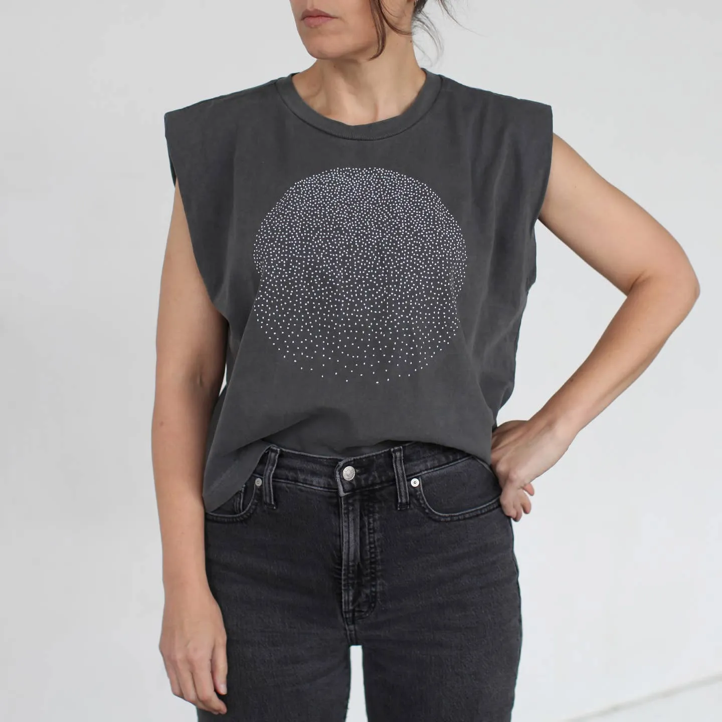 NEW! Snow Globe Full Moon Muscle Tank in Black by Blackbird Supply Co.
