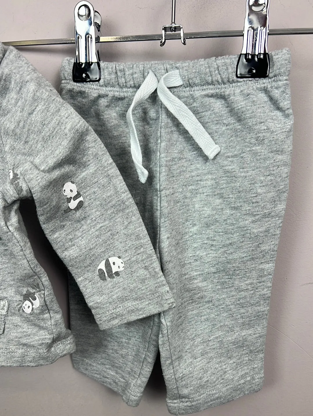 Newborn Little White Company Panda tracksuit