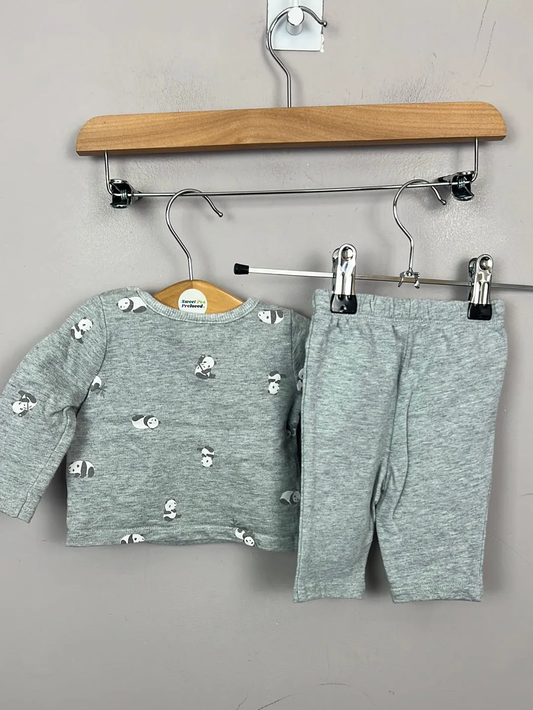 Newborn Little White Company Panda tracksuit
