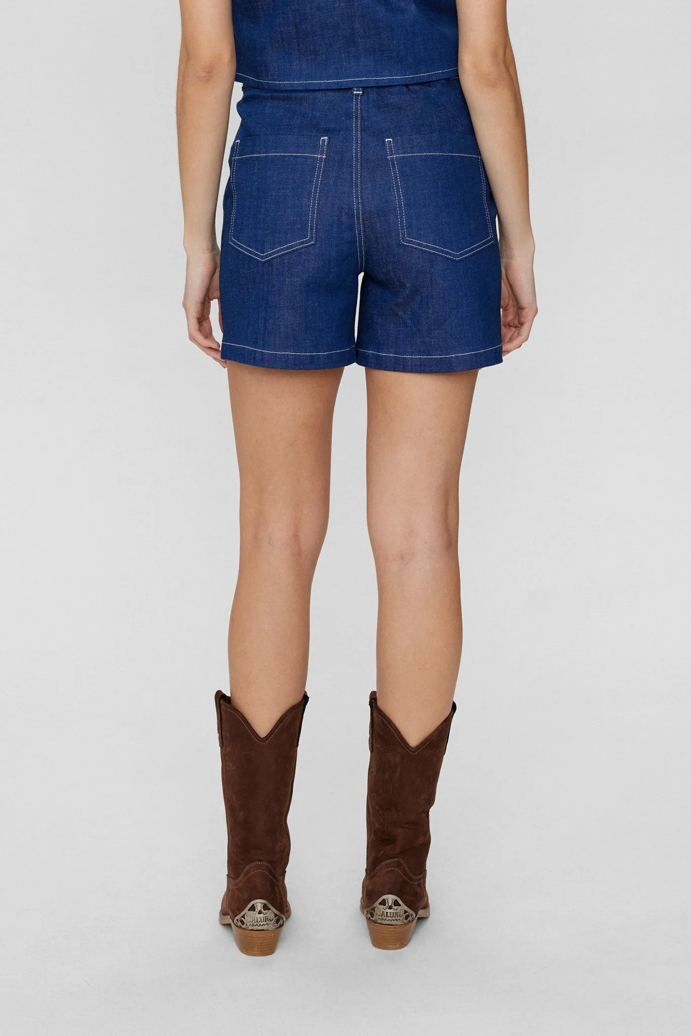 NUISSA SHORTS - Dark Blue Denim