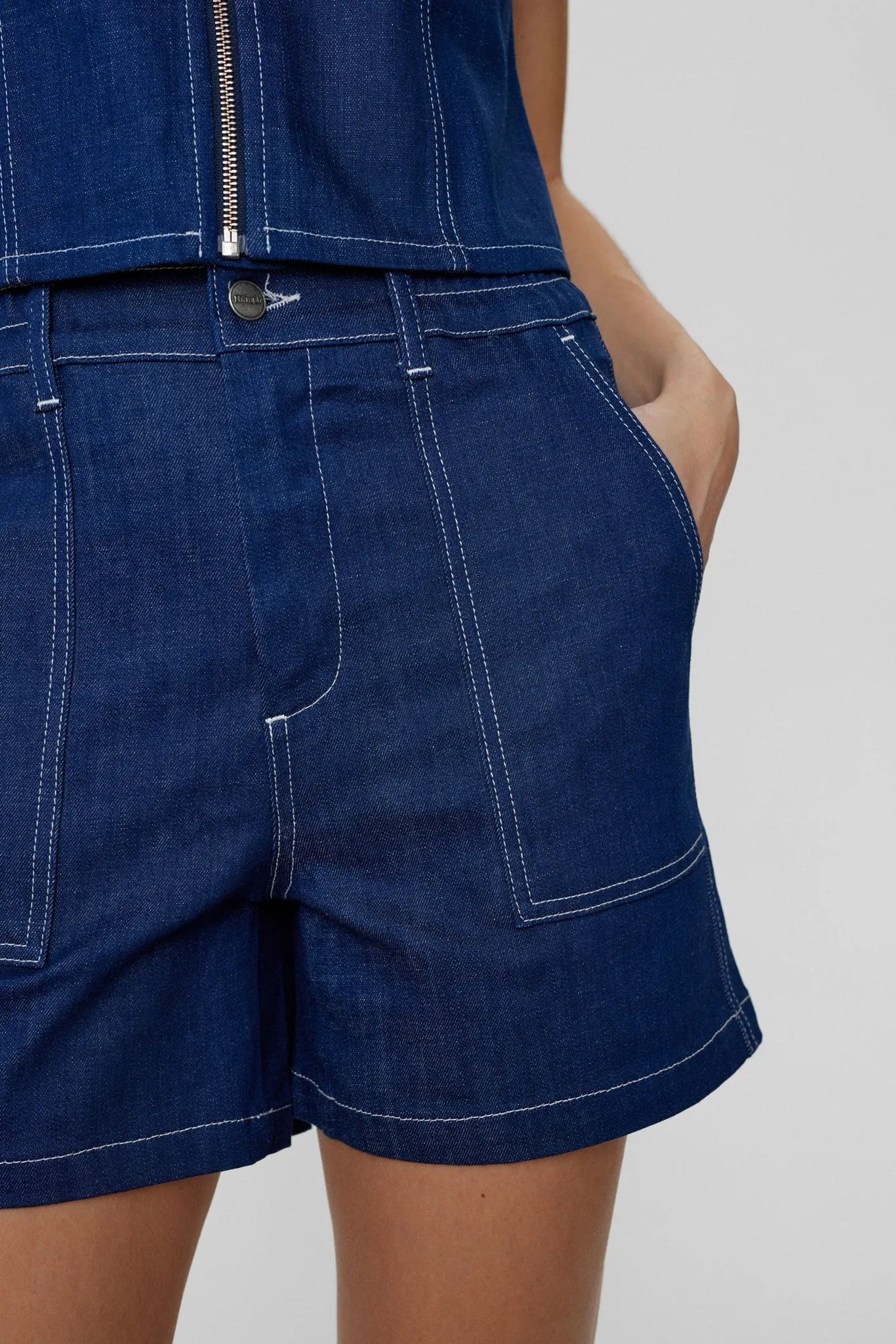 NUISSA SHORTS - Dark Blue Denim