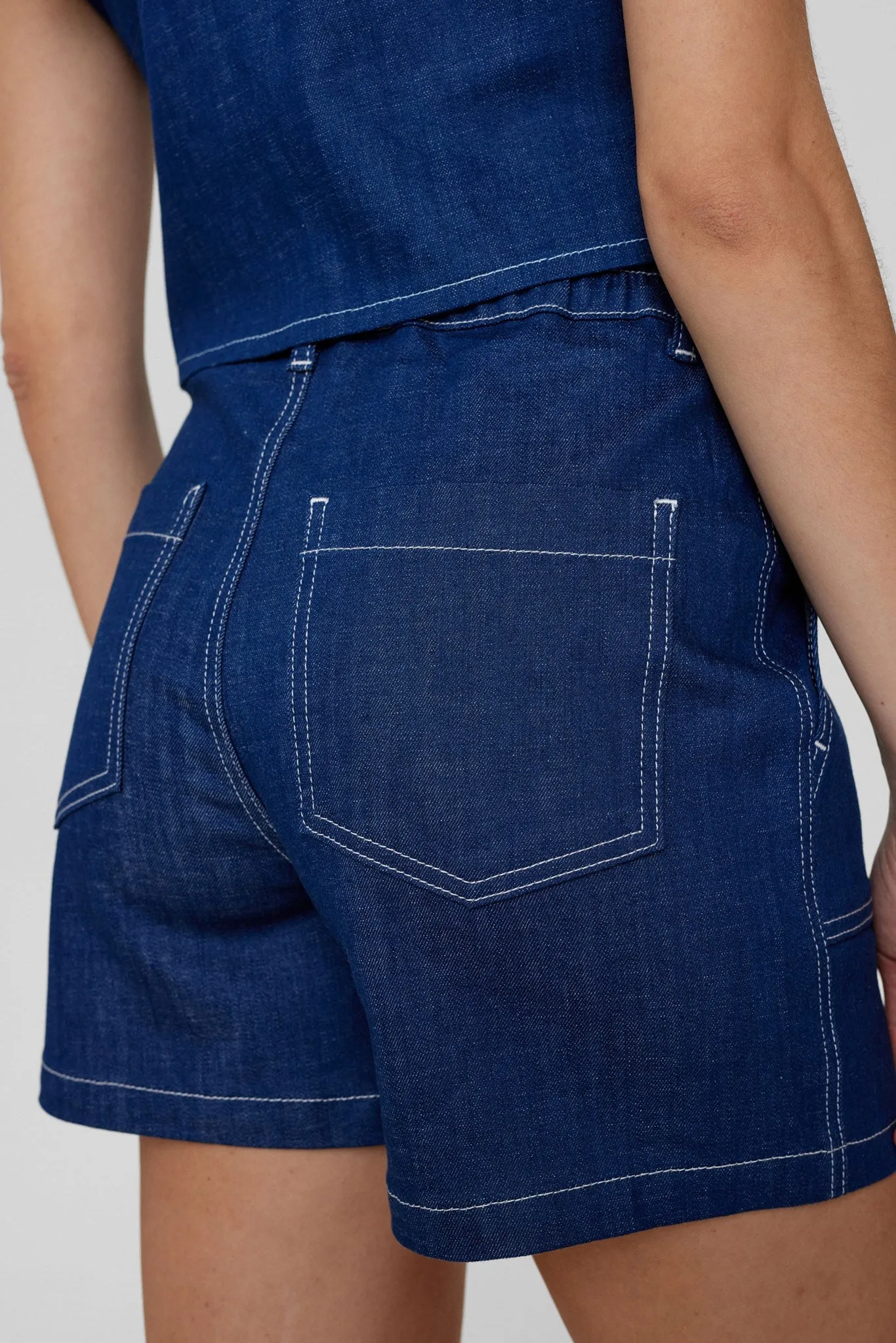 NUISSA SHORTS - Dark Blue Denim