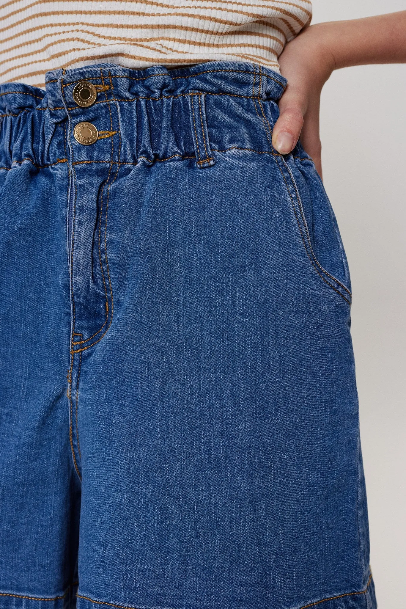 NULULU DENIM SHORTS - Medium Blue Denim