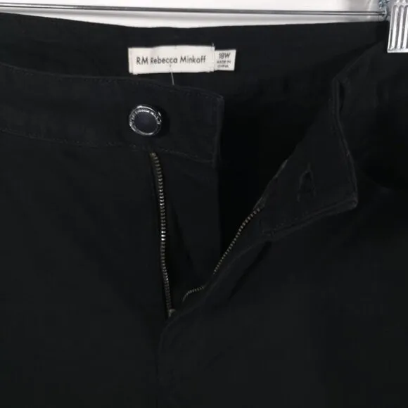 NWOT REBECCA MINKOFF Tapered Black Jeans High Rise Cotton Rayon Poly Spandex 18W