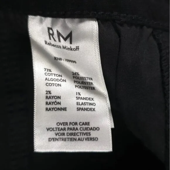 NWOT REBECCA MINKOFF Tapered Black Jeans High Rise Cotton Rayon Poly Spandex 18W
