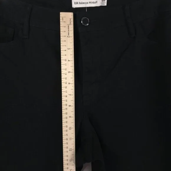 NWOT REBECCA MINKOFF Tapered Black Jeans High Rise Cotton Rayon Poly Spandex 18W