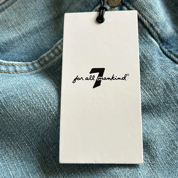NWT 7 For All Mankind Mid Rise Roll Cuff Denim Shorts 26 Melrose‎