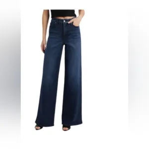 NWT Anthropologie Avec Les Filles Women's Dark Blue Wide-Leg Jeans Size 29