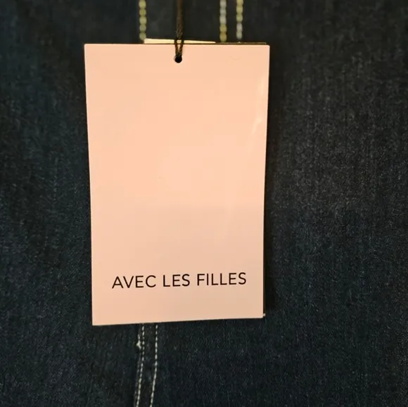 NWT Anthropologie Avec Les Filles Women's Dark Blue Wide-Leg Jeans Size 29