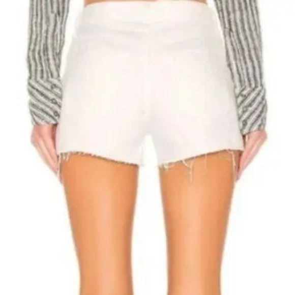 NWT Free People White Out Distressed Sofia Denim Shorts.  SZ 25