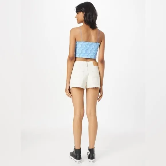 NWT Urban Outfitters Denim Shorts Size 25 Low Rise Harri Neutral Cream Color