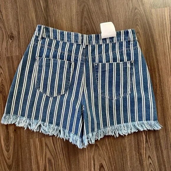 NWT A LOVES A DENIM STRIPE SHORTS