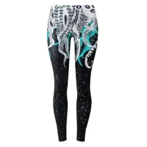Octopus Print Leggings - Black S