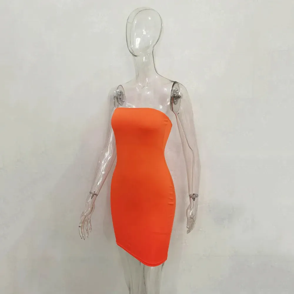 Off Shoulder Tube Bodycon Strapless Dress