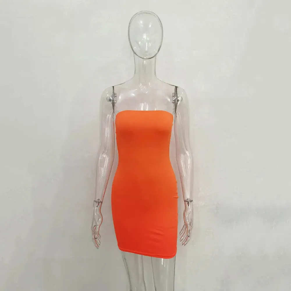 Off Shoulder Tube Bodycon Strapless Dress