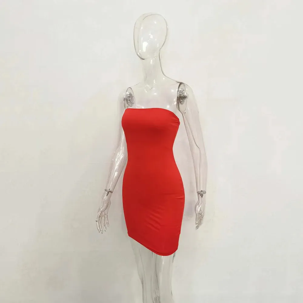 Off Shoulder Tube Bodycon Strapless Dress