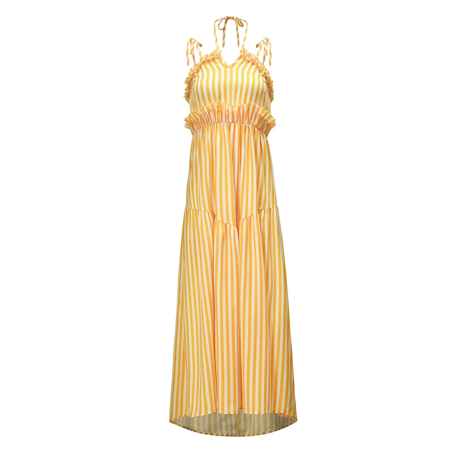 Off-the-shoulder Strap Bohemian Chiffon Holiday Dress