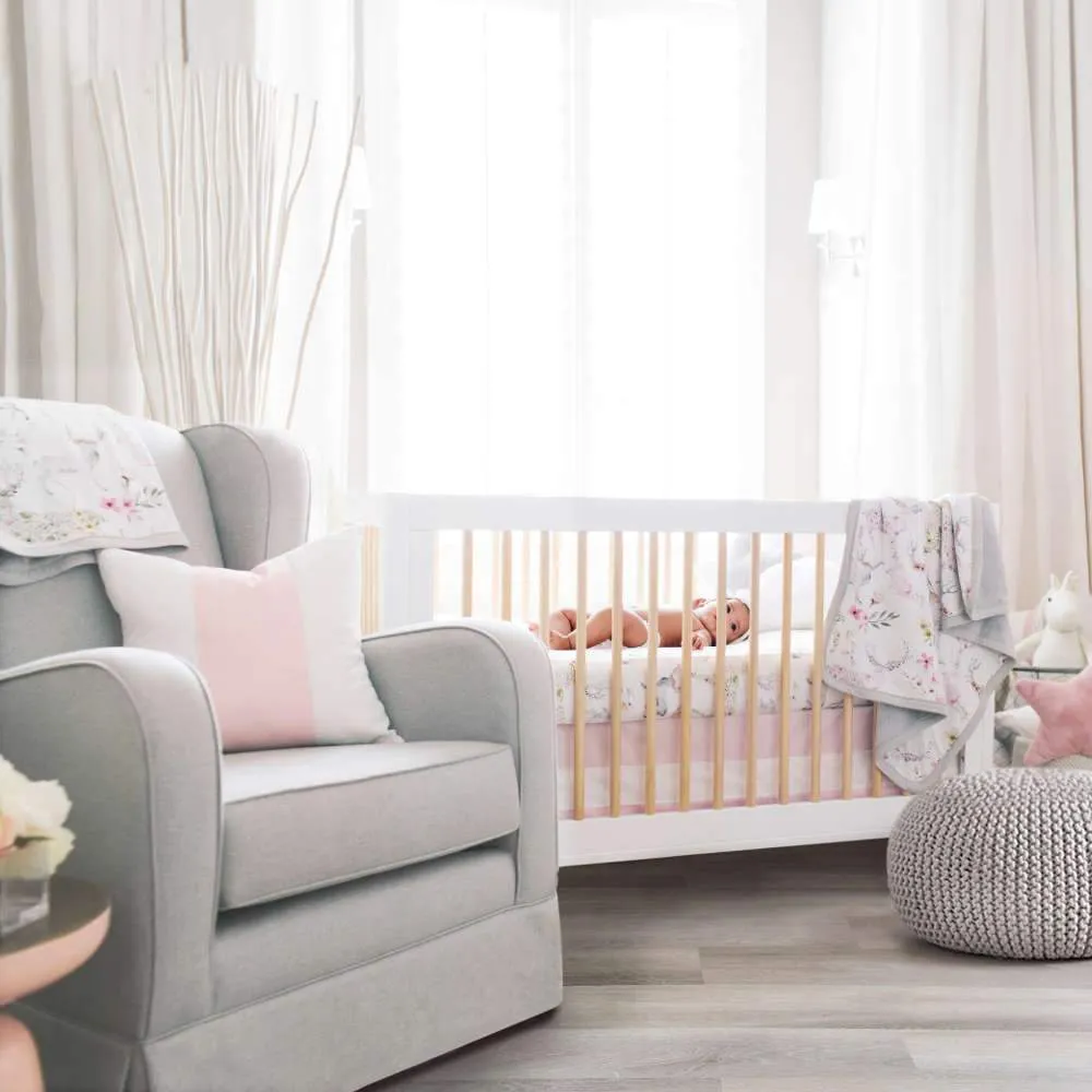 Oilo Solid Crib Skirt Blush