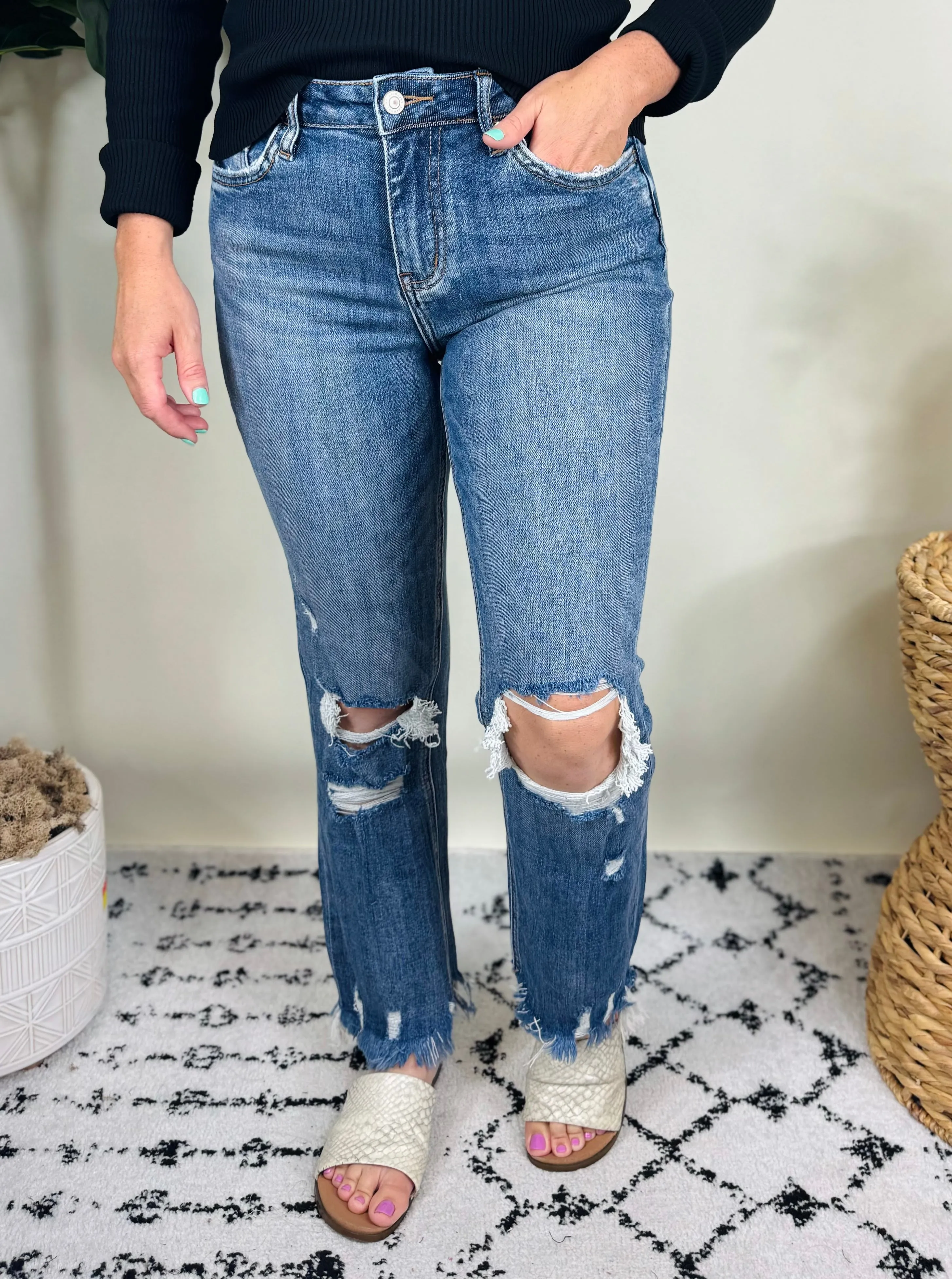 Olivia High Rise Slim Straight Jeans by Lovervet