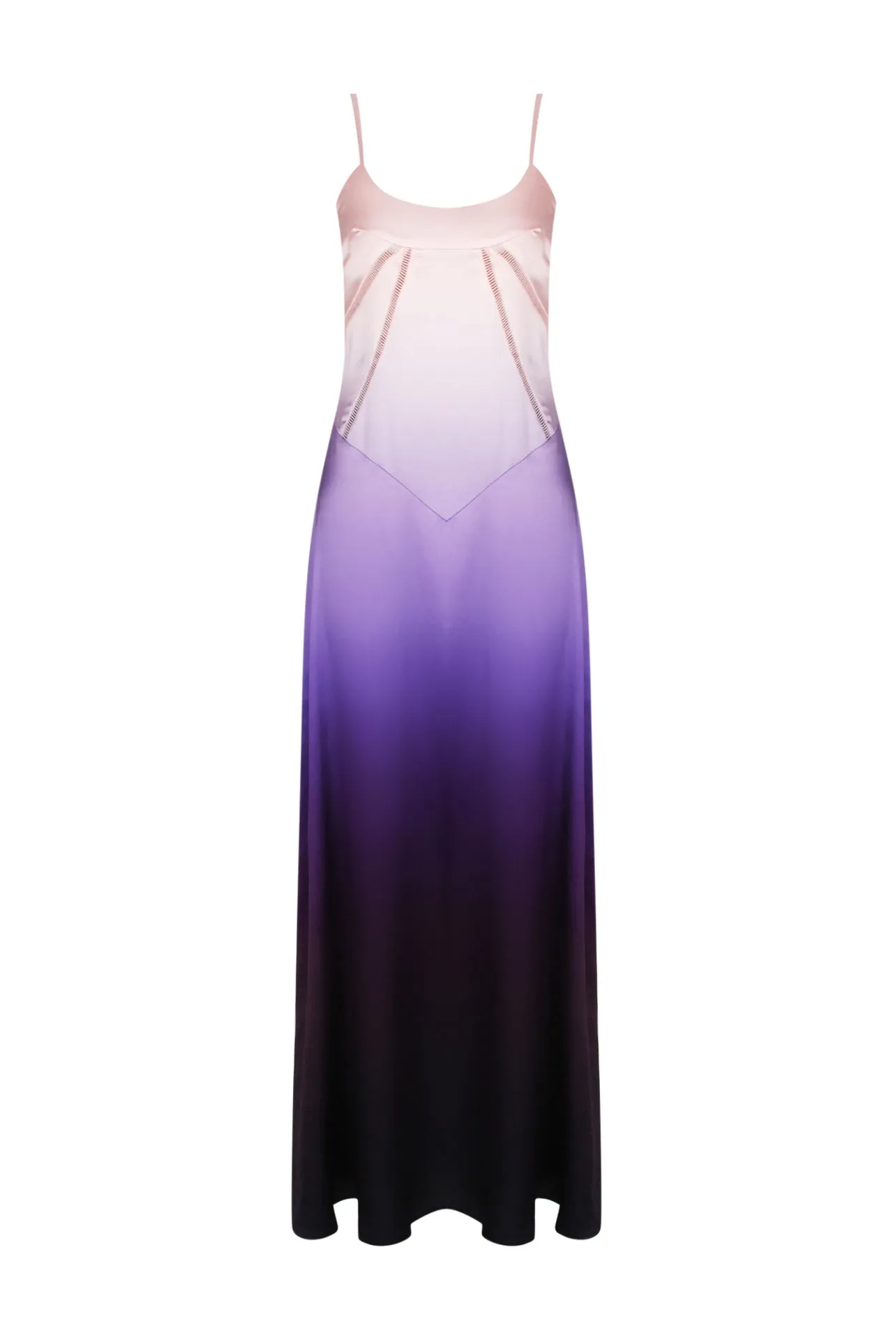Ombre Print Lace Up Maxi Dress