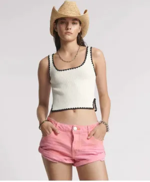 One Teaspoon - Bandits Low Waist Denim Shorts - Pink Kiss