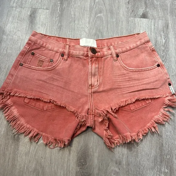 ONE TEASPOON RED BONITAS LOW WAIST DENIM SHORTS