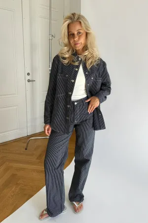 ONLNehva Jeans - Mørkeblå Hvid Stribet