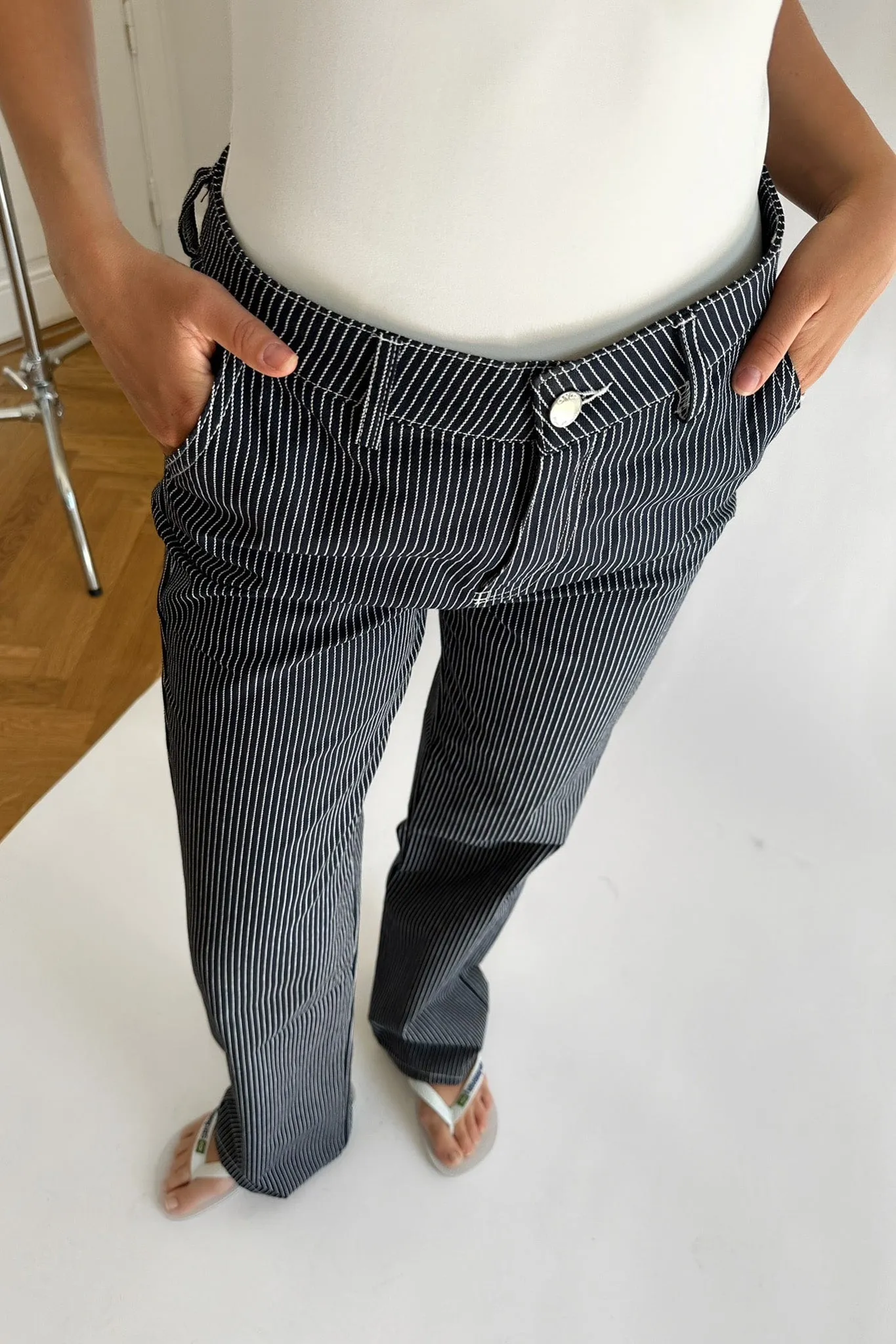 ONLNehva Jeans - Mørkeblå Hvid Stribet