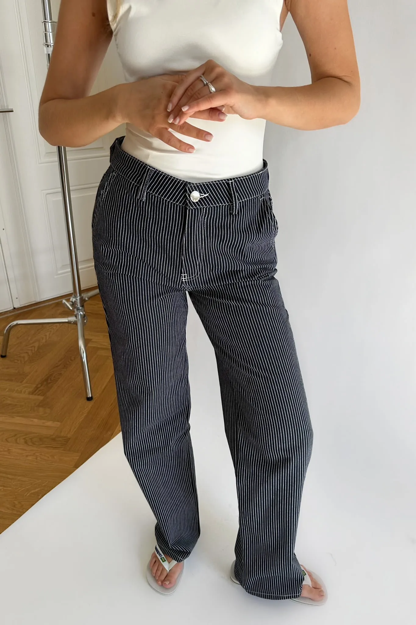 ONLNehva Jeans - Mørkeblå Hvid Stribet