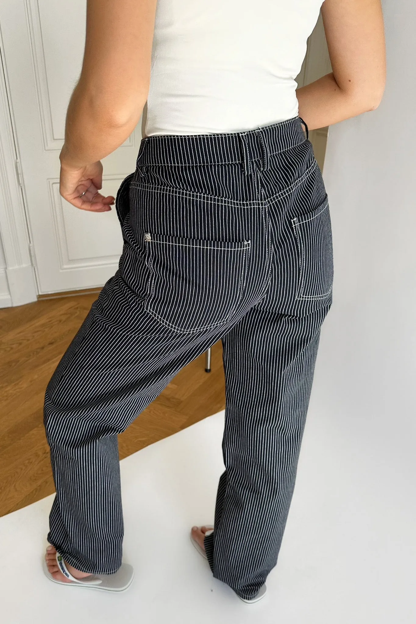 ONLNehva Jeans - Mørkeblå Hvid Stribet