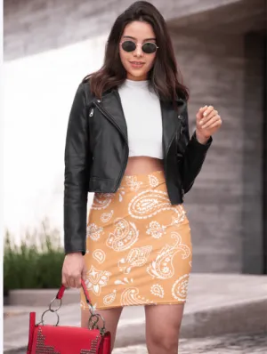 Orange Bandana | Pencil Skirt