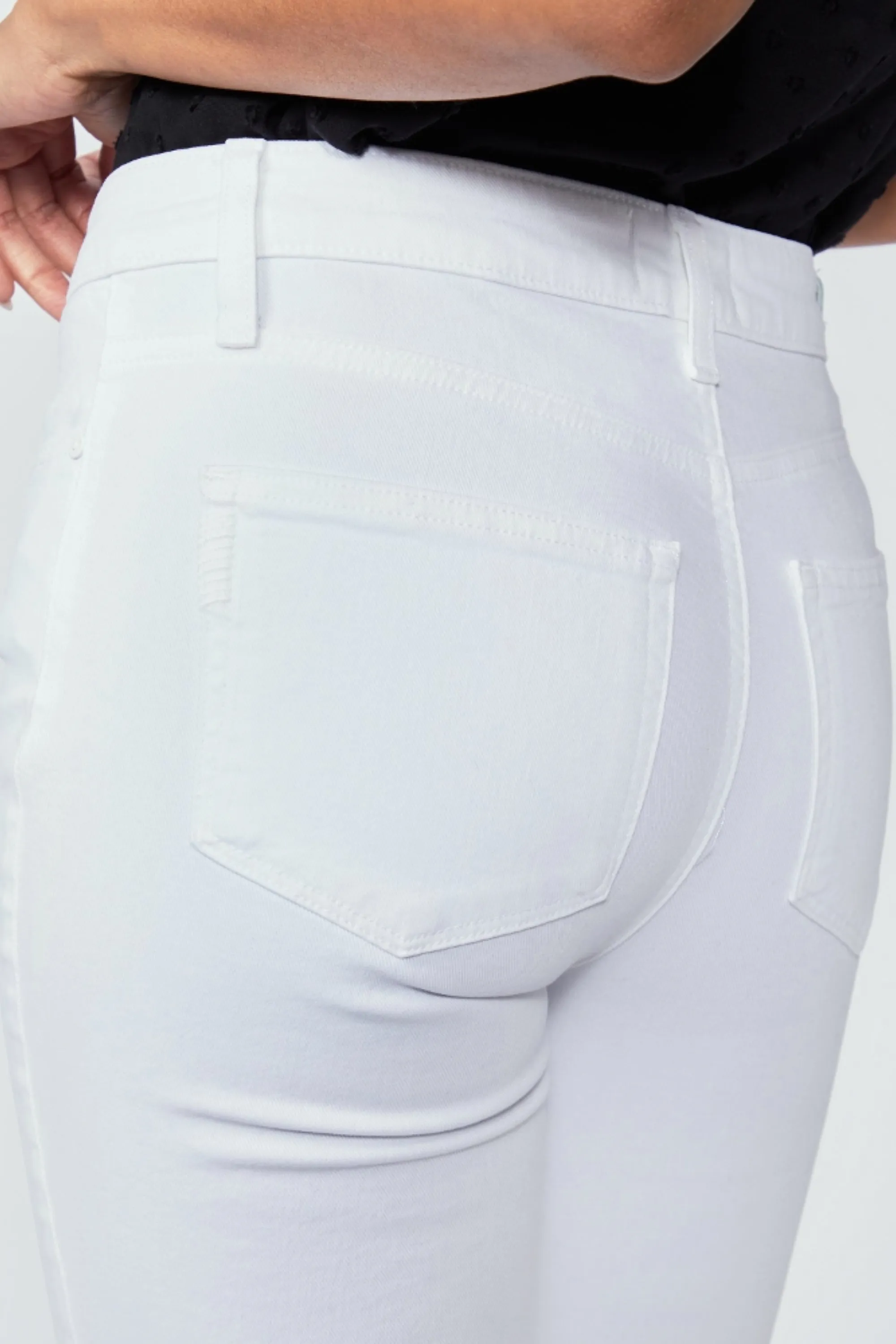 Paige Cindy Crop Crisp White