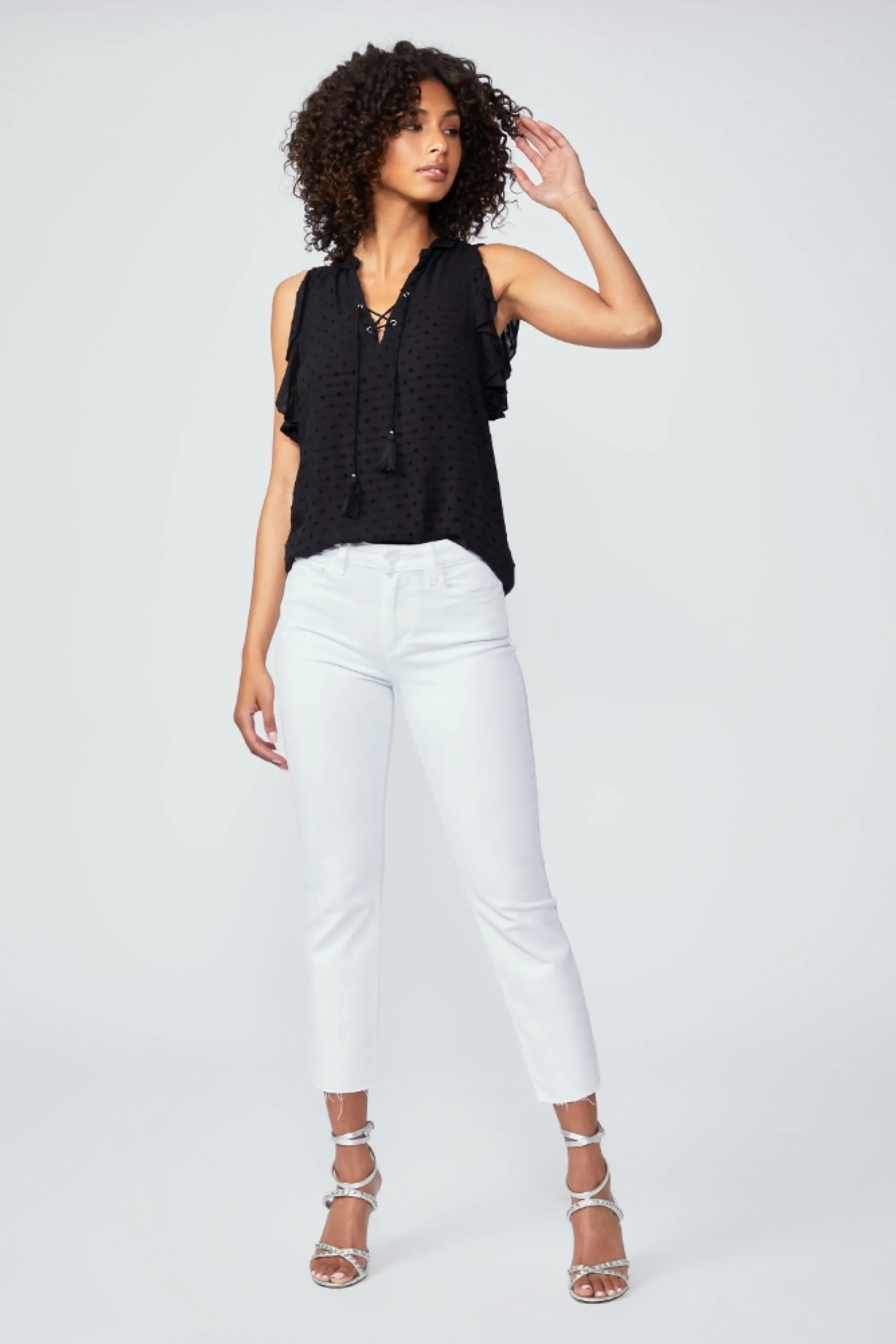 Paige Cindy Crop Crisp White