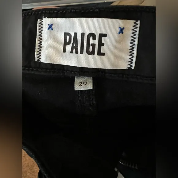 Paige Skyline Skinny Black Jeans - Size 29, Stretchy Mid-Rise Denim