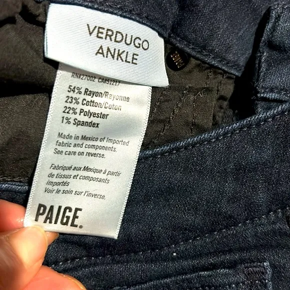 PAIGE VERDUGO ANKLE Skinny Jeans Size 29