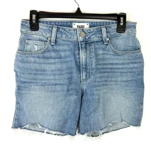 Paige Women’s Raw Hem Blue Denim Shorts Size 26